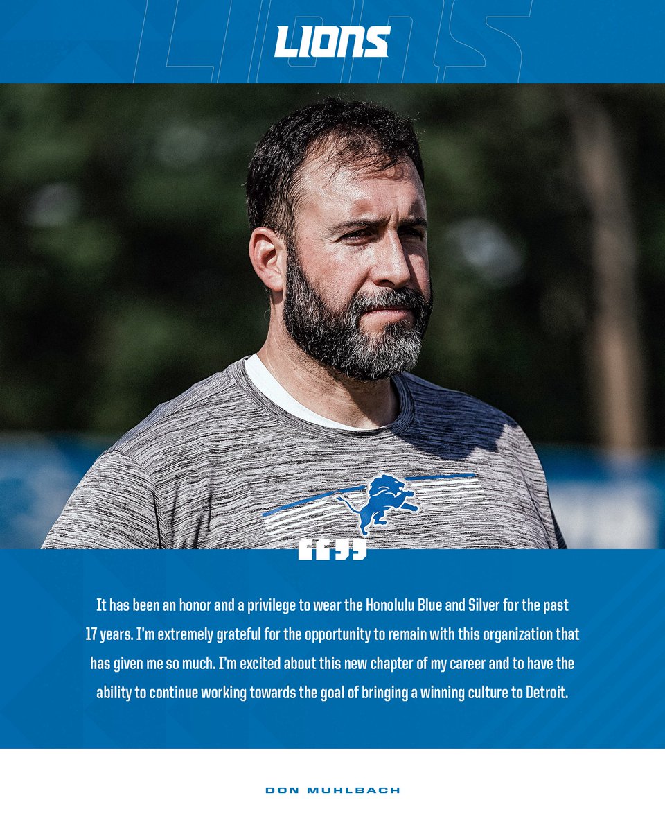 Lions's tweet photo. Welcome back, Don Muhlbach! https://t.co/42ASB8c6ds