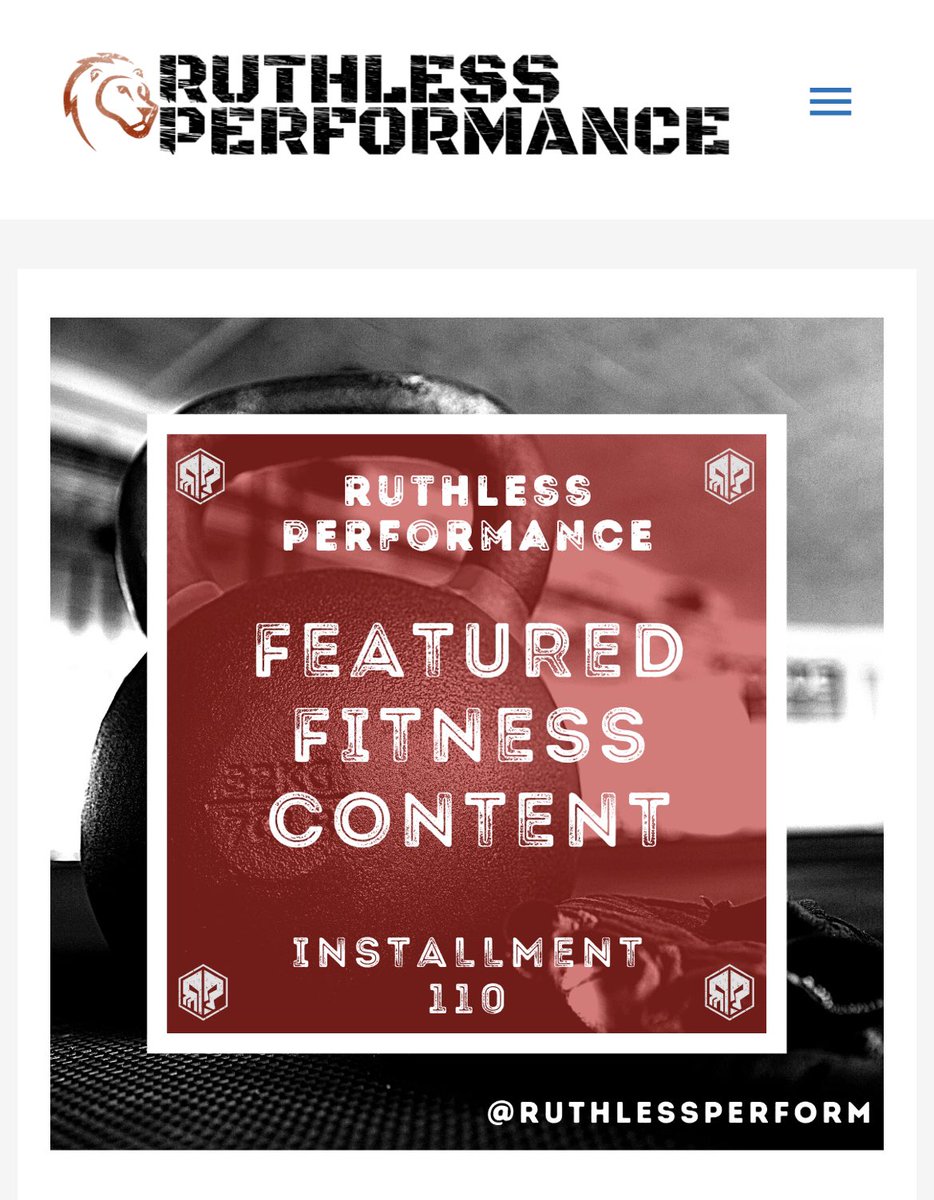 RuthlessPerform's tweet image. Our latest edition of Featured Fitness Content is up!

ruthlessperformance.com/ffc-110/