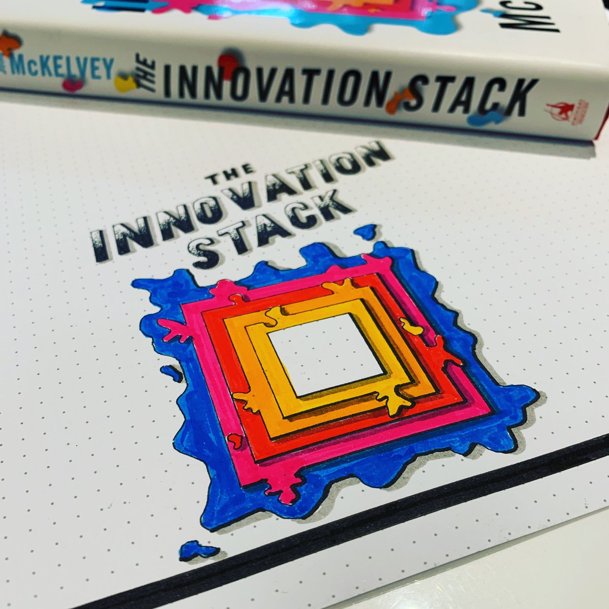 DaniSaveker's tweet image. Already enjoying my next book for a #visualsynopsis - this is #theinnovationstack by Jim McKelvey @square @2000F #handdrawn #visualnotes