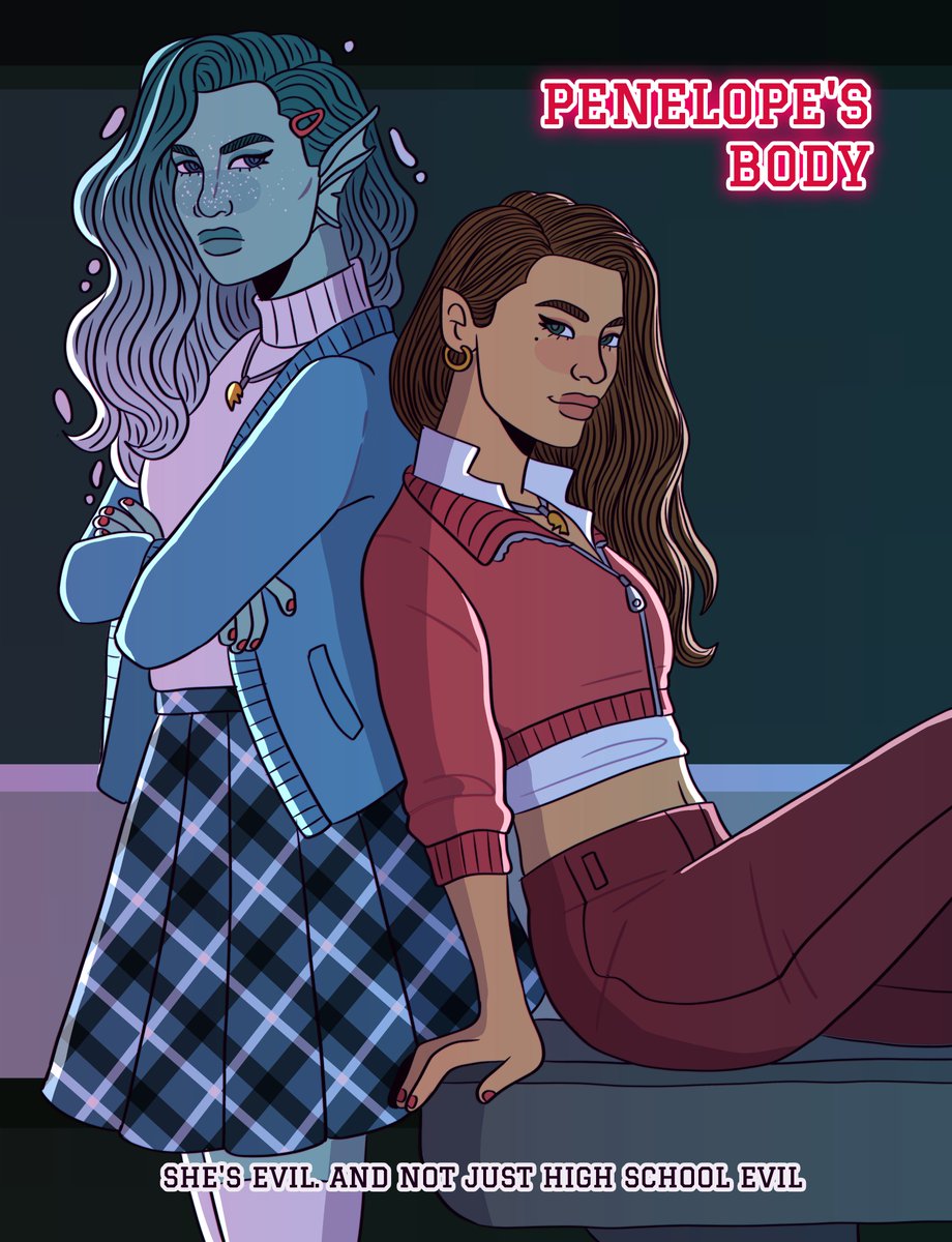 Rabdoidal's tweet photo. did a little redesign of the poster for Jennifer’s Body because who is more deserving of this AU than sam and penelope... #theseven #dimension20 @Persephiroth 

✨ kofi link if you’re feeling generous ✨ >> https://t.co/mKhKLAUbCB https://t.co/L0qgJzDNY3
