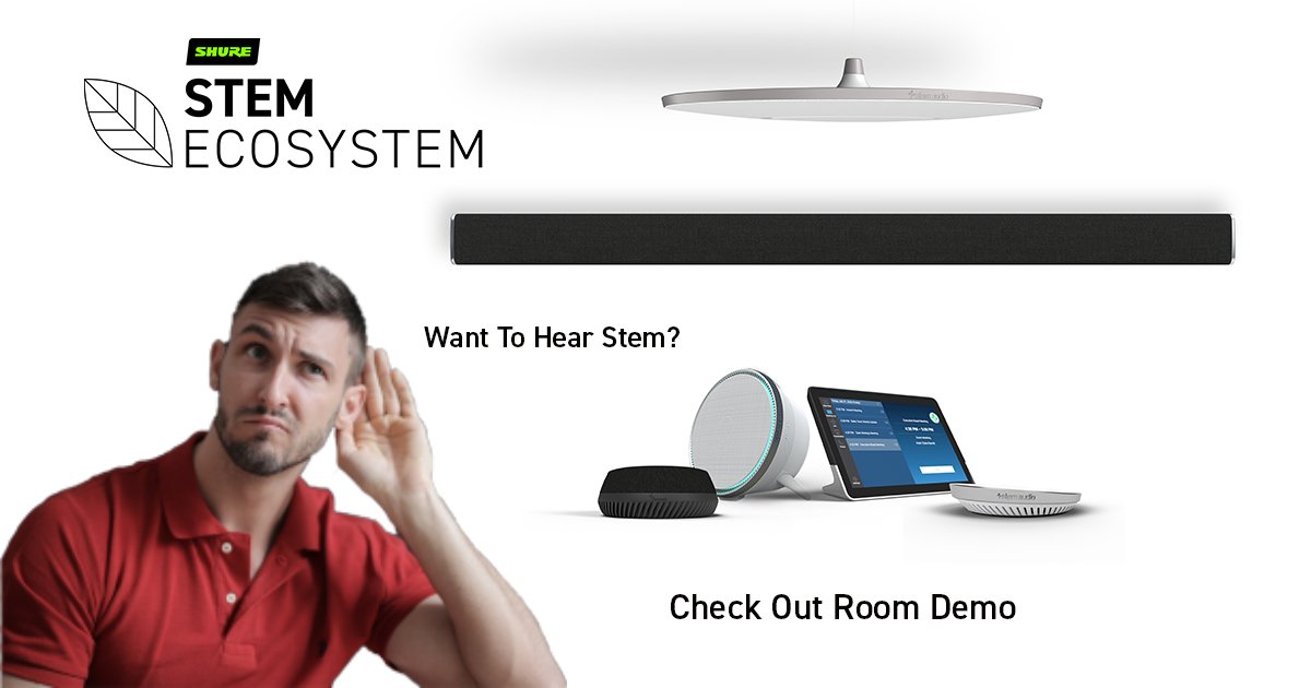 richarddeanasc's tweet photo. Have you been interested in hearing how the @shure Stem Ecosystem products can improve your meeting space audio experience?  Check out the Room Demo where you can listen to them in action. https://t.co/auSV6v8Kmc

#stemecosystem #stemaudio #shure #demo #listen #hear #meetingroom https://t.co/fK2kuzXhXm