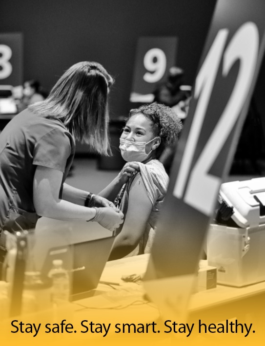 “The past year has been crazy. I never would have imagined we would be going through something like this. I'm glad they have made these vaccines so we can hopefully get back to a 'normal' life," says Kayla Ambrose, JCCC soccer player and athletics student worker.