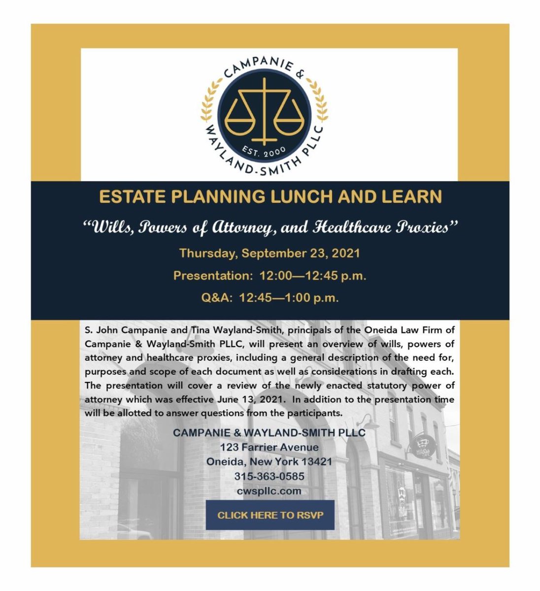 Virtual Lunch and Learn- September 23rd - SIGN UP NOW! conta.cc/3xSCPvt