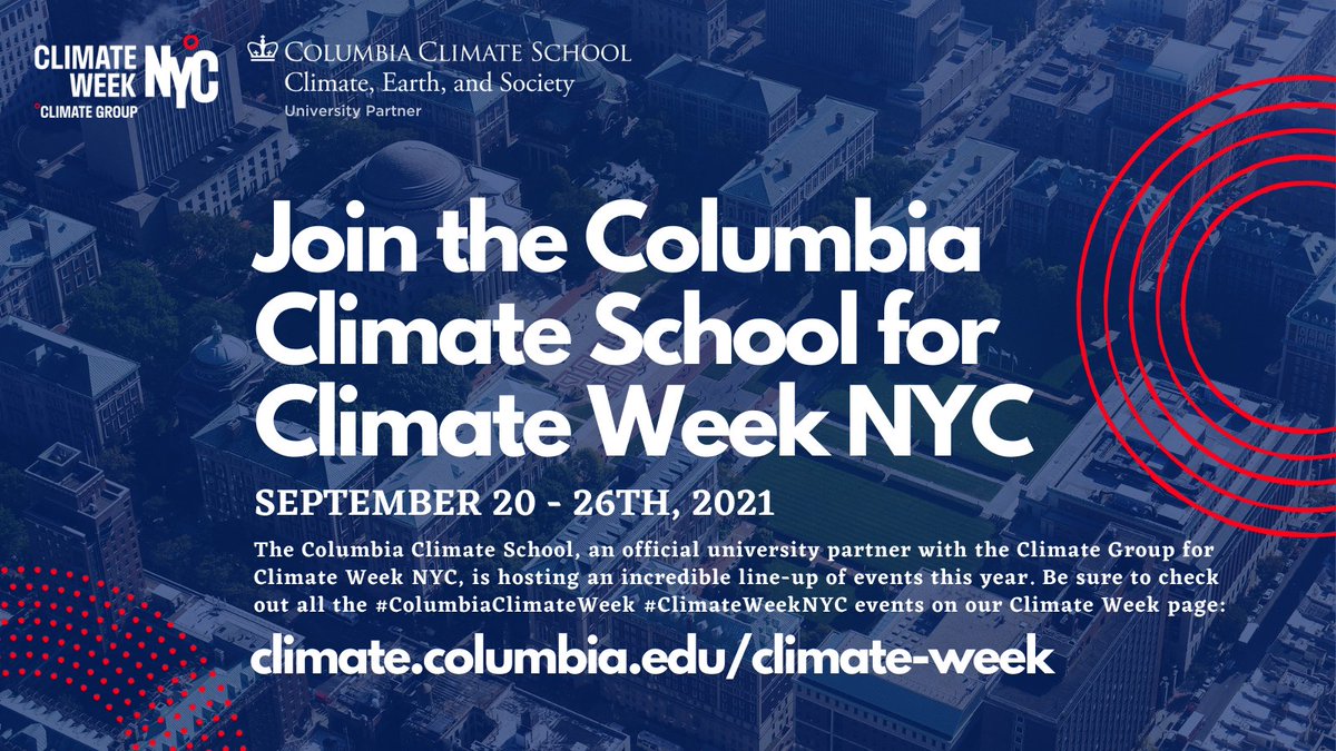 #ClimateWeekNYC starts on Sep 20! The climate crisis is here and the time for action is now. Check out the line-up of #ColumbiaClimateWeek events we have in store and join the conversation today. climate.columbia.edu/climate-week @climategroup