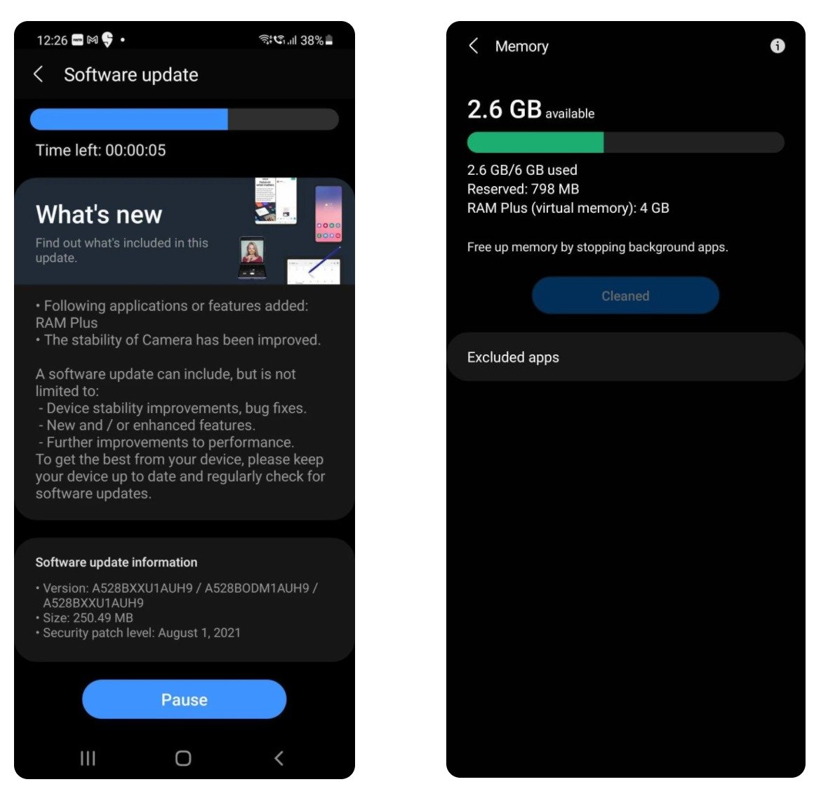 jmatuk's tweet photo. La RAM virtual llegó a los teléfonos de @SamsungMexico. La marca usará parte de la memoria interna para usarla como RAM cuando lo necesites. La función lleva el nombre de #RAMPlus y por ahora solo estará disponible en el #GalaxyA52s5G. https://t.co/CwFvuULANi