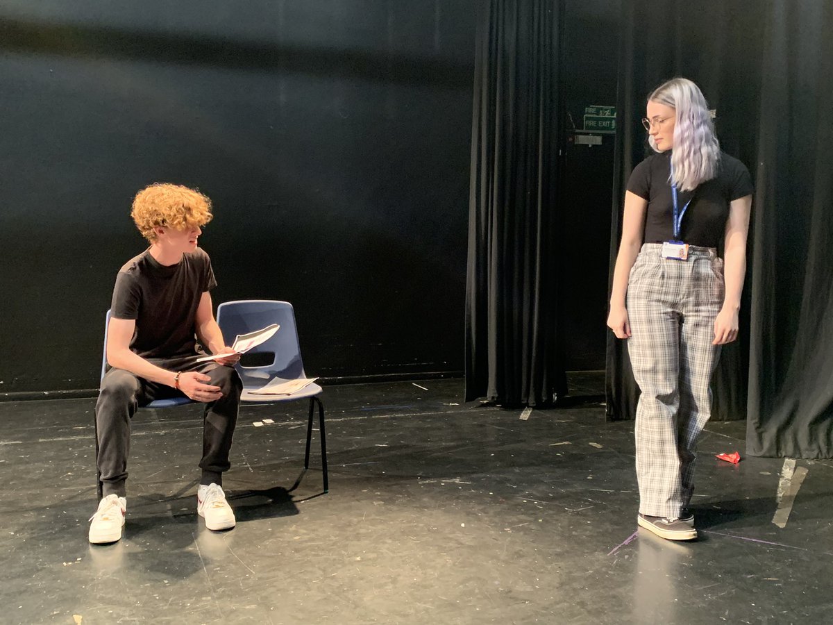 DramaatLC's tweet photo. Year 13 students rehearsing their workshop extracts from Things I Know To Be True!! Absolute stars 🤩🤩 https://t.co/yekHRC0xIp