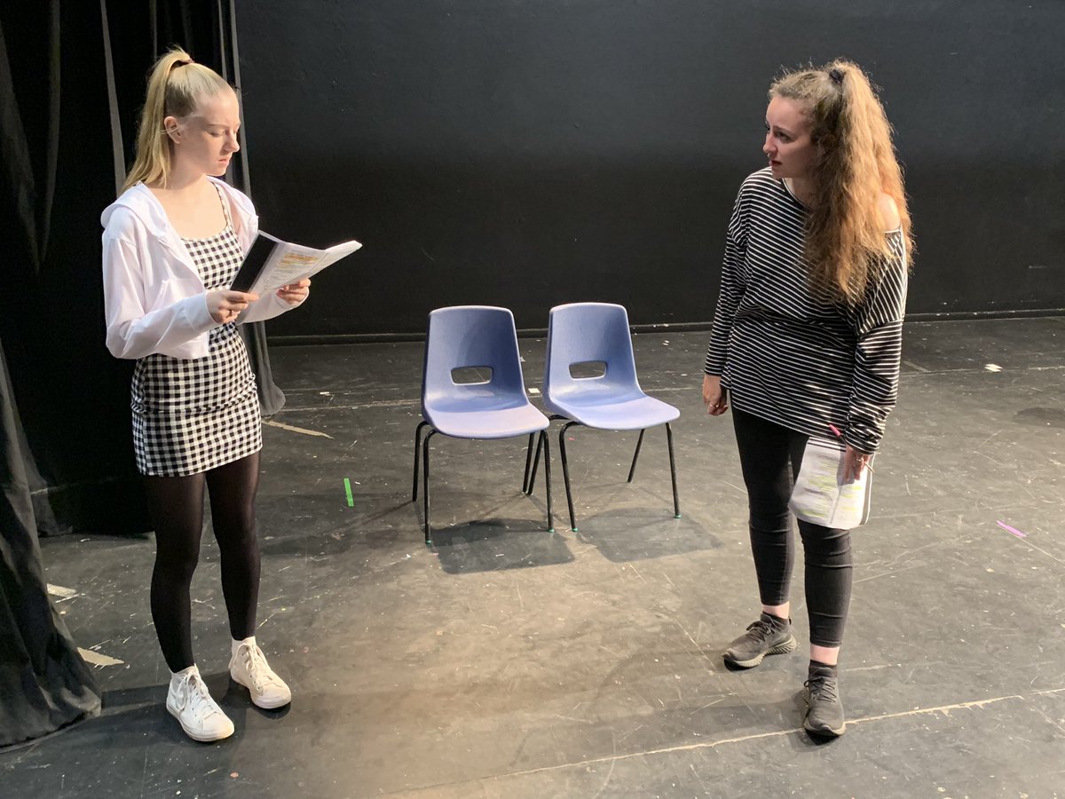 DramaatLC's tweet photo. Year 13 students rehearsing their workshop extracts from Things I Know To Be True!! Absolute stars 🤩🤩 https://t.co/yekHRC0xIp