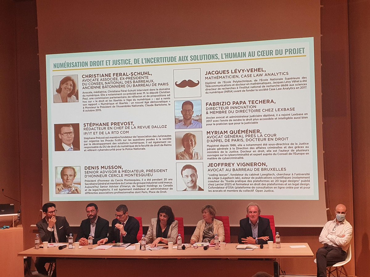 Journée du numérique : #Numérisation, #droit et #justice. Un débat assuré par <a href="/feral_schuhl/">Féral-Schuhl</a>, Stéphane Prevost Denis Musson Jacques Lévy-Véhel <a href="/fabriziopapa/">Fabrizio Papa</a> Myriam Quemener Jeoffrey Vigneron <a href="/avotech/">mesho mei</a> <a href="/LaLoiDesOurs/">LaLoiDesOurs</a> <a href="/parisbarincub/">L•INCUBATEUR</a>