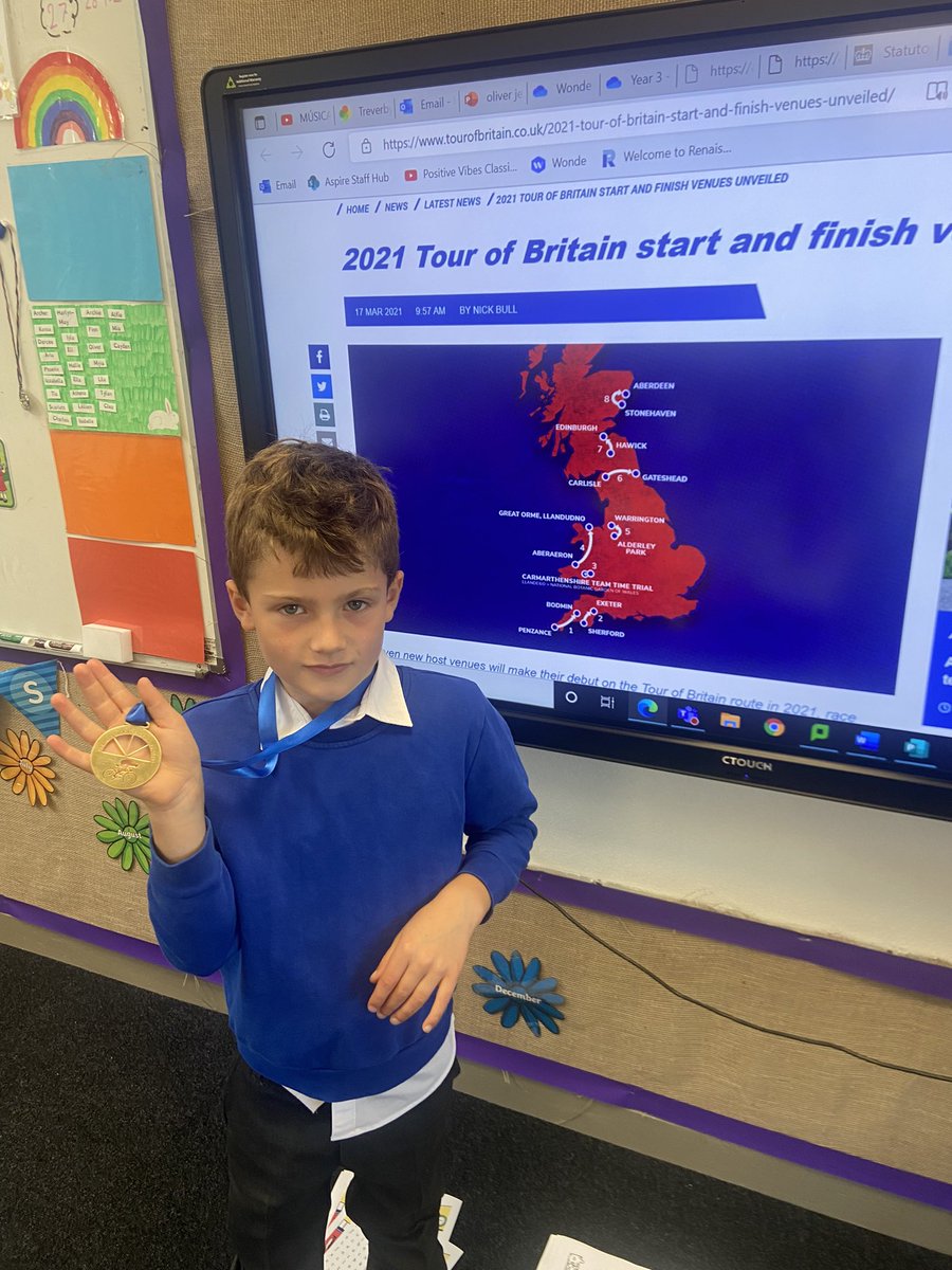 Here is the under 8s Tour of Britain champion!! We are all so proud.