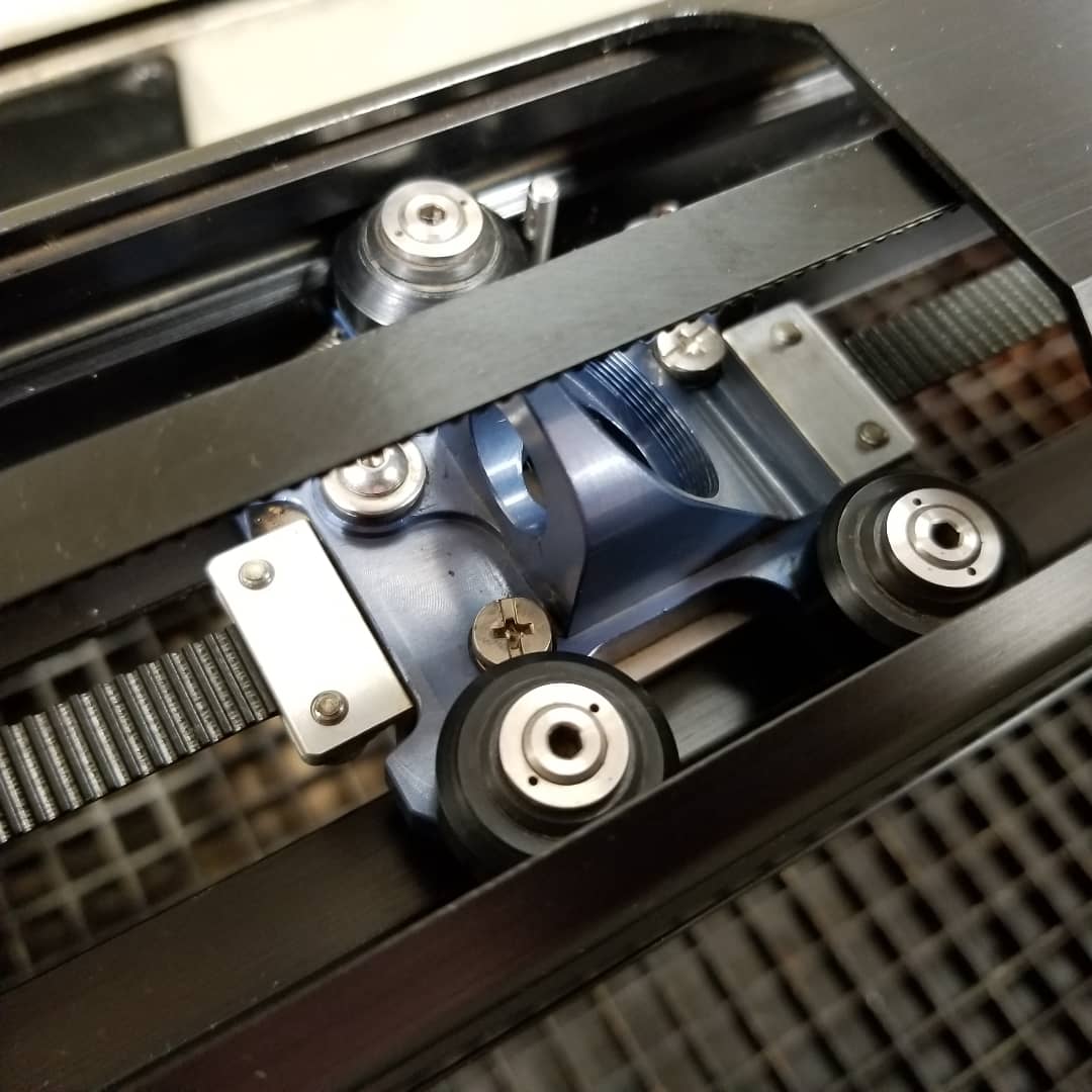 CCLDMakerspace's tweet image. Time for laser maintenance. We replaced a worn out x-axis belt and cleaned the ash and smoke residue off of all the moving parts. Now it&apos;s ready to engrave or cut your next laser project. #ccldmakerspace #lasermaintenance #makerspace #ccldlibraries