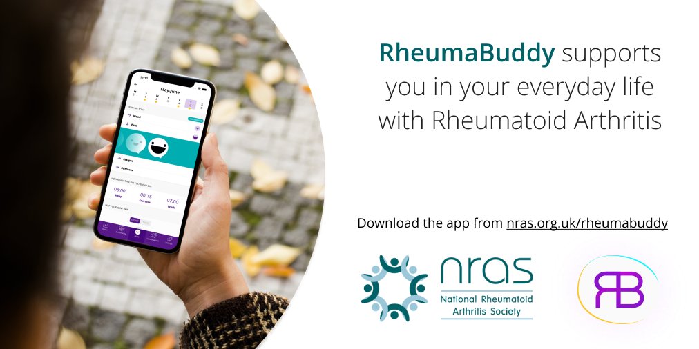 We are delighted to be partners of <a href="/RheumaBuddy/">RheumaBuddy</a>, a best-in class mobile application that helps people with #RheumatoidArthritis live better lives 🎉
Download the app for free and start tracking your symptoms today!
For more information, visit nras.org.uk/resource/rheum… 💜 #RA #JIA