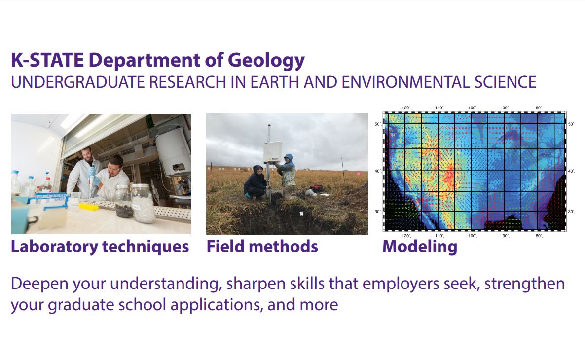 KStateGeology's tweet photo. Come meet some of our students and hear about the benefits of undergraduate research and opportunities in the Geology Department!
#undergradresearch #earthscience #environmentalscience #artsci #geology #laboratorytechniques #fieldmethods #modeling #mapping #STEM #geoscience https://t.co/EJcraN5jHg