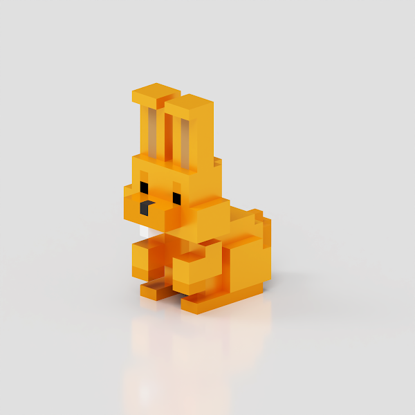 Letschasehim's tweet photo. Won the gold bunny and he is going to chill by the orange stripy monkey. Thanks @VoxelPets https://t.co/DOIedEAMEz #NFTs https://t.co/i2hCTx3gLJ