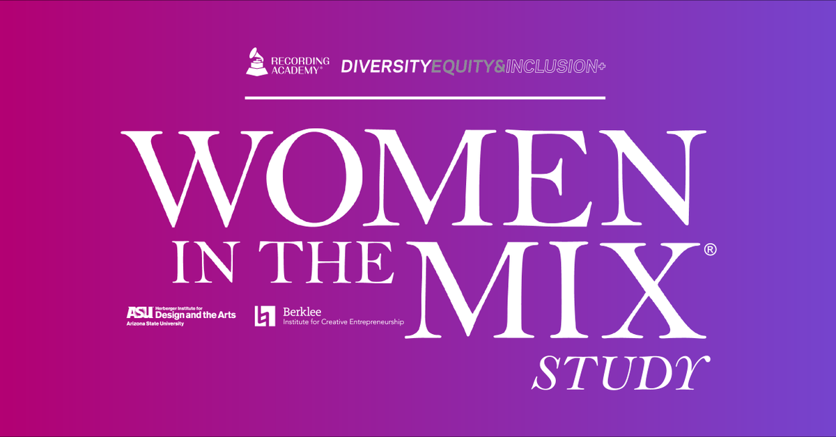 BerkleeICE has joined forces with the @RecordingAcad and @ASU to study the roles and realities of women and gender-expansive people working in the American music industry. Take the Women In The Mix Survey by Sept 20: asu.co1.qualtrics.com/jfe/form/SV_6F…
