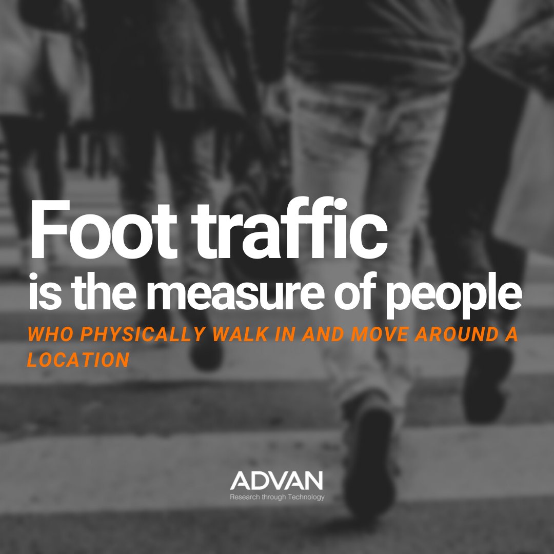 AdvanResearch's tweet image. The first in our foot traffic education series: What is foot traffic?

#locationdata #geolocationdata #locationanalytics #bigdata #locationtechnology #dataanalytics #datascience #cretech #cre #foottraffic