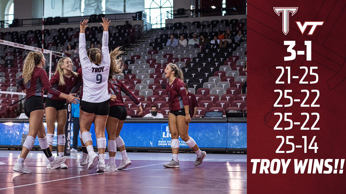 DOWN GO THE HOKIES!!!

For the first time in the program history, the Trojans beat two Power 5 teams in the same season!

#BuildTheEmpire | #OneTROY ⚔️🏐