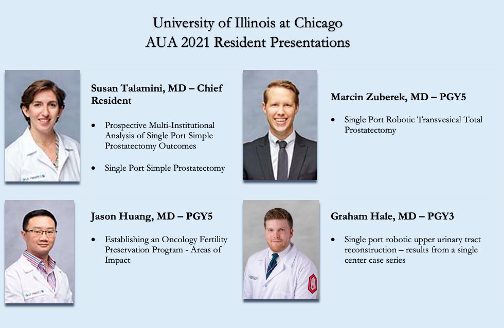 UIC Urology (@uicurol) on Twitter photo Very proud of our residents presenting at #AUA21 this weekend! <a href="/uiccom/">University of Illinois College of Medicine</a> #greatteam Very proud of our residents presenting at #AUA21 this weekend! <a href="/uiccom/">University of Illinois College of Medicine</a> #greatteam