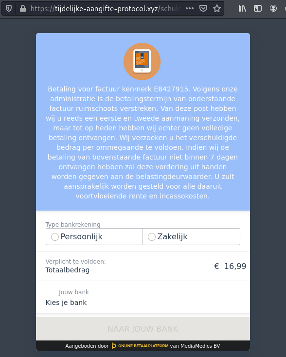 roelvb79's tweet photo. Een 'Mijn Overheid' phishing mail met een link naar een website waar de bank + bankgegevens gevraagd wordt.
Er zit een #uPanel/#uAdmin dashboard achter waar de internet crimineel de ingevoerde gegevens verzamelt. @MOwebcare https://t.co/mDLFWyvHH1