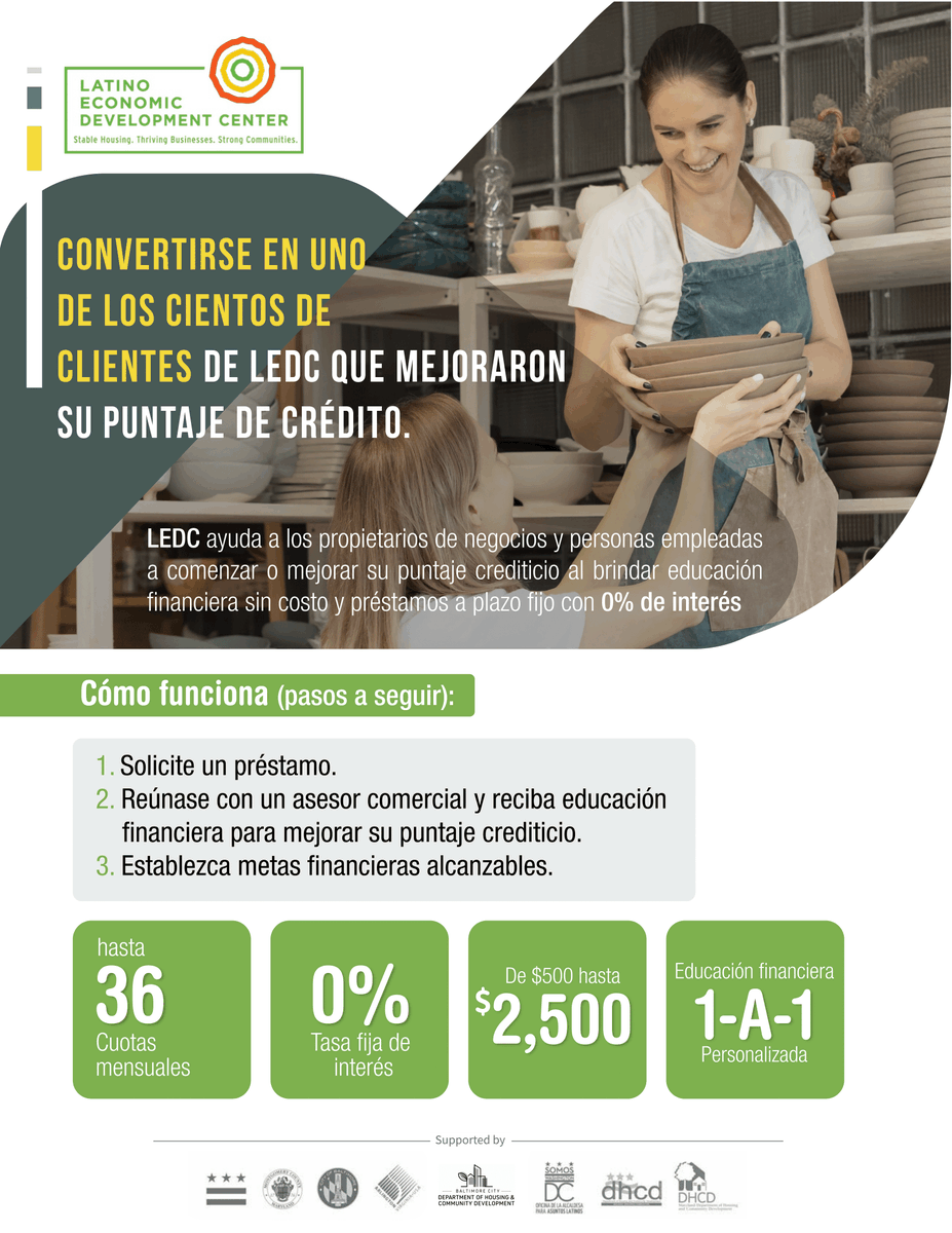 LEDCPuertoRico's tweet photo. El Latino Economic Development Center (LEDC) ayuda a los propietarios de negocios y personas empleadas a comenzar o mejorar su puntaje crediticio al brindar educación financiera sin costo y préstamos a plazo fijo con 0% de interés.

Inicie su aplicación 👉 https://t.co/004VQe2OGA https://t.co/SUKHSPCGdm