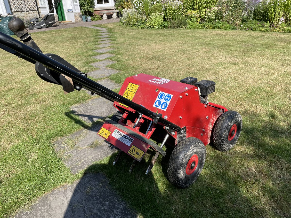 borderlawncare's tweet photo. Autumn renovations under way. Hopefully the weather helps us out. #lawn #lawncare https://t.co/VF22z0DtrX