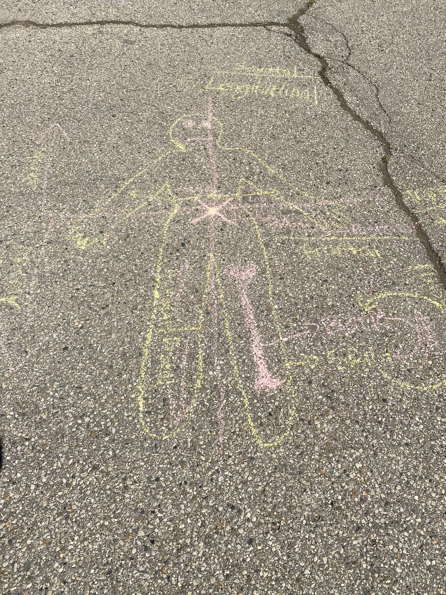 LiveFit_Monty's tweet photo. Reviewing yesterday’s leaning. Show whatcha know! @wrdsb 
#sidewalkchalktalk
#anatomicalterms
#kinkids https://t.co/UITiw8J4hq