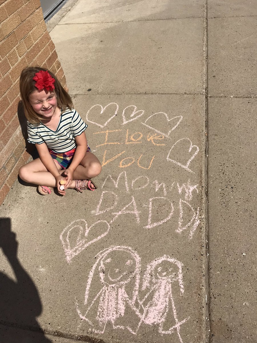 Firsties wanted to decorate the sidewalk tonight for open house!  They did a great job!  Hope you can make it!  <a href="/goodhueschool/">Goodhue School</a>