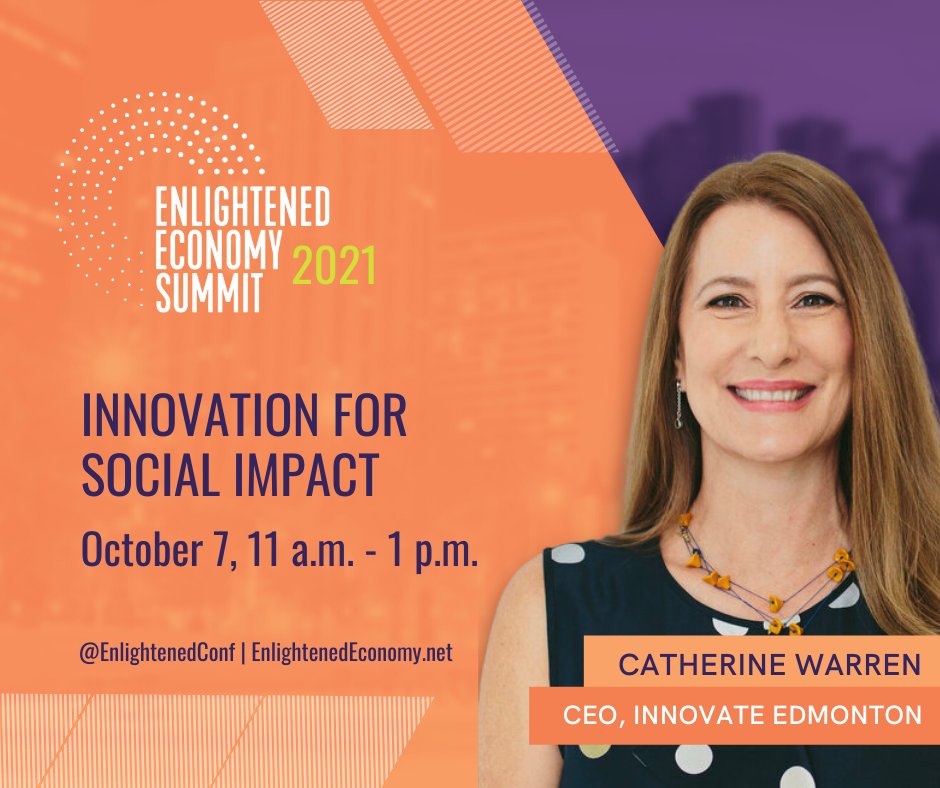 Do you have your ticket for our Oct. 7 virtual event yet? 
Catherine Warren, CEO of <a href="/InnovateYEG/">Innovate Edmonton</a> will be joining us to talk about big tent innovation &amp; how we can work together across industries to find transformative solutions to social issues.
Tickets > buff.ly/3nnb90g
