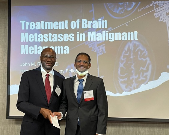 OSSOncology's tweet image. Congratulations to the Iowa Oncology Society Fellows Award winners Drs. John Reith and Adithya Chennamadhavuni of @uiowa. It was an honor to hear them present their research findings on brain metastases and ctDNA live at this year&apos;s #IOS2021!