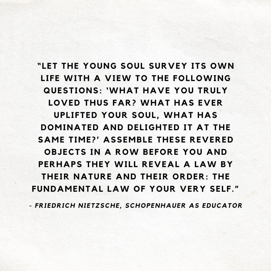 TonyCapucille's tweet image. Read this quote a while back and found it helpful when considering how to make decisions. The idea is to stop and reflect on your past, list the times you felt most fulfilled, and then see if you can draw a line through them. It gives you a lot to ponder.