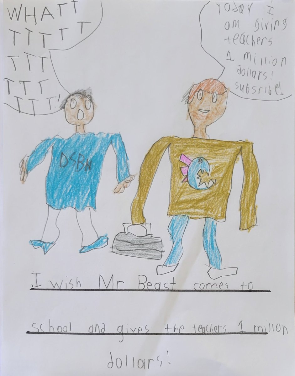 MmeSoltesz's tweet photo. @MrBeast Look at this idea my student has for what will make this the Best School Year Ever! #BackToSchool https://t.co/Jl8DCj8n6J