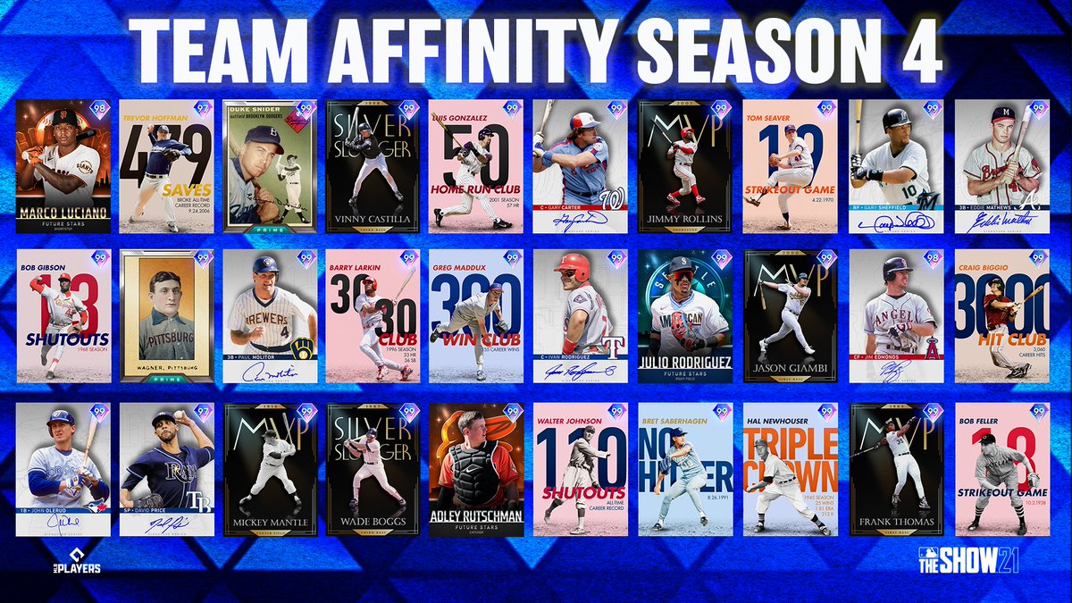 MLBTheShow's tweet image. Team Affinity Season 4 is LIVE! Who are you getting first?!
Read more here: mlbthe.show/c2c734
#MLBTheShow