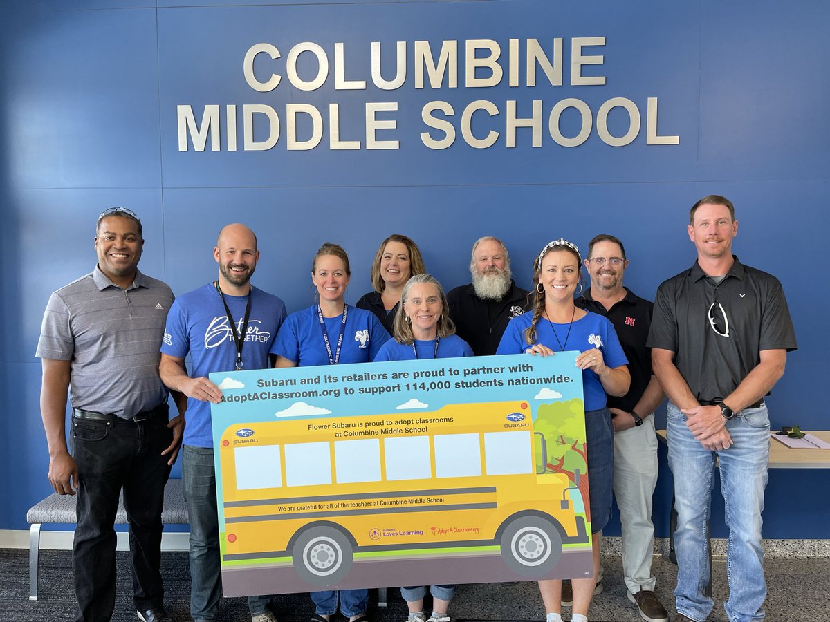 CMS would like to thank Subaru for their generous donation to help reading and science classes purchase supplies.