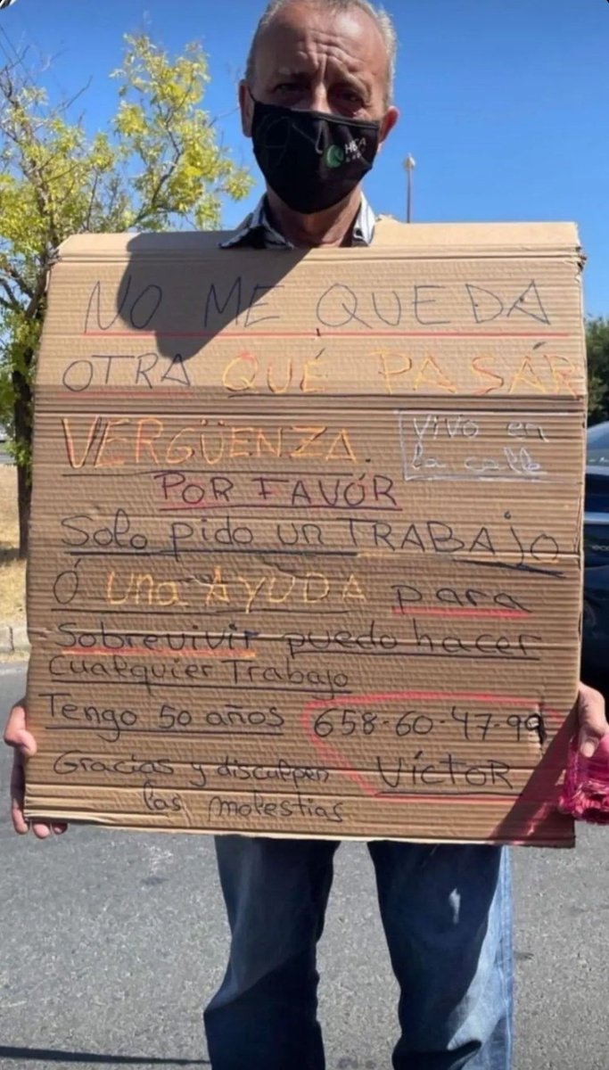 Difusión para Víctor tiene 50 años y está viviendo en la calle, busca cualquier tipo de trabajo, su número es 658604799, gracias.