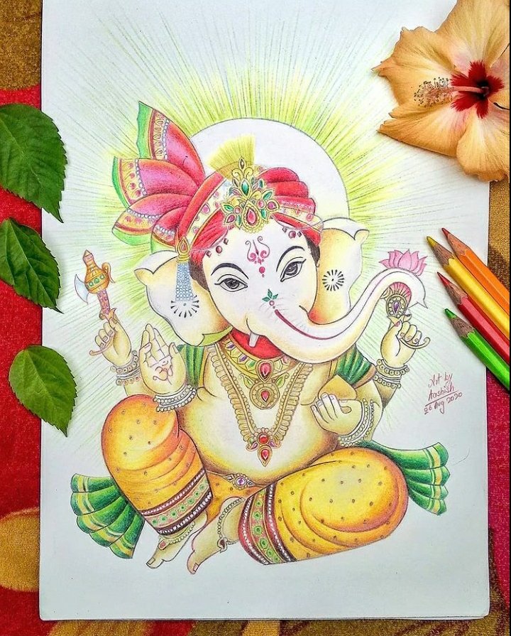 Ganpati bappa... - Pencil Drawing & Paper Quilling Art | Facebook