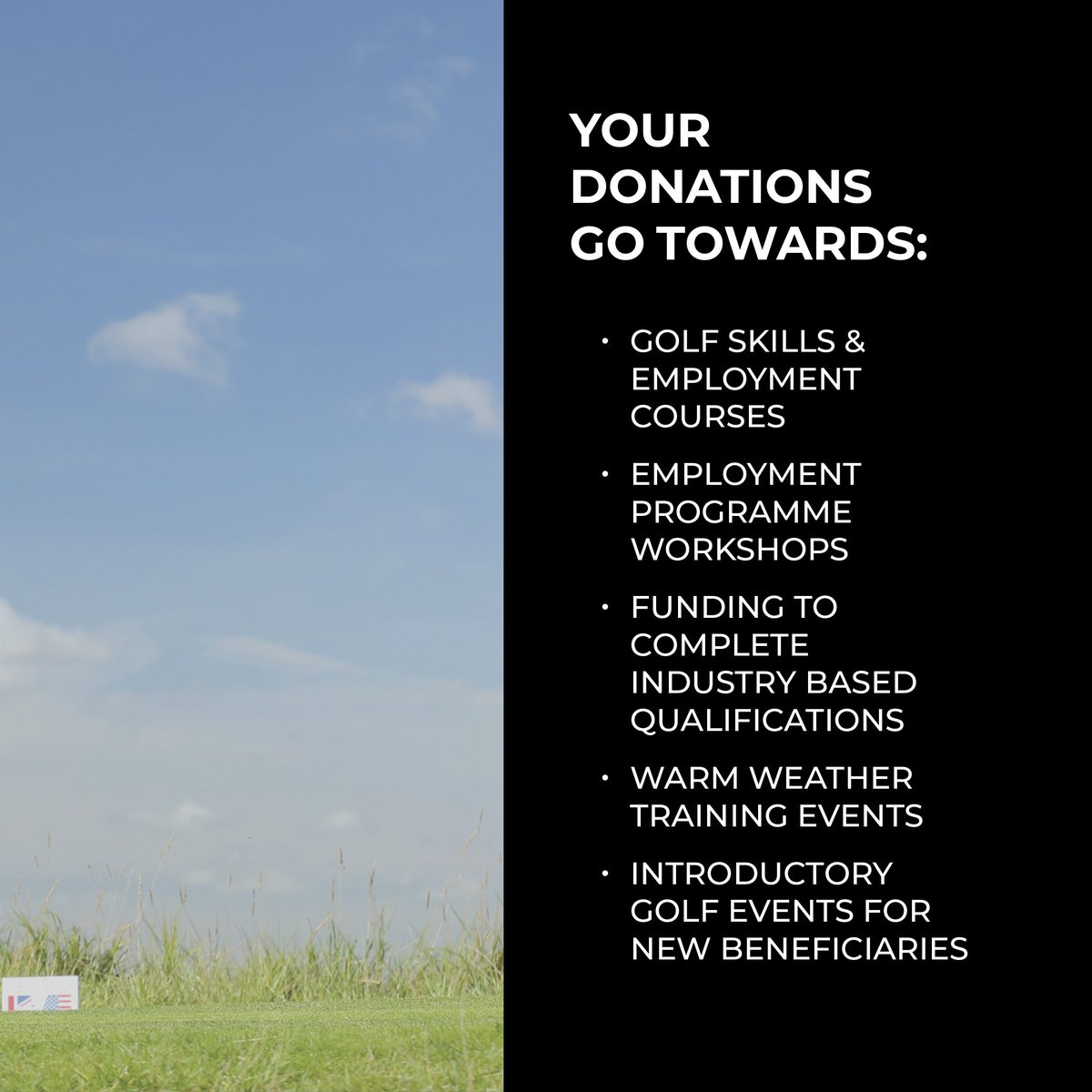 Your donations support our efforts to help injured & sick Service personnel to recover, using the power of golf.
#charitydonation #militarycharity #servicepersonel