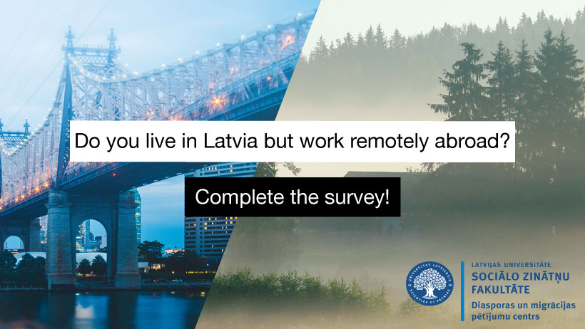 ludmpc's tweet photo. Working remotely without borders?
Do you live abroad or have you returned to live in Latvia? Are you working or could you work remotely, from home? 
Take part in the latest survey by migration researchers at the University of Latvia - https://t.co/Gd3yRKoA1E https://t.co/aEBCCH4BVO