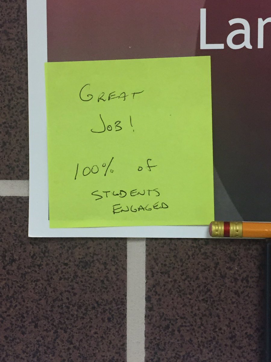 I saw this note posted on a classroom door today. I think it is one of the highest compliments a teacher can receive on their learning environment. Teachers are game changers and cheers to the administrators that recognize their work!
