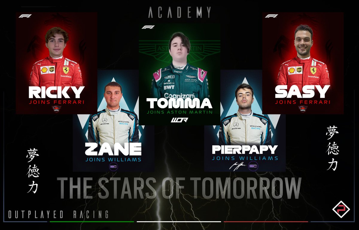 Freem_eSportsGT's tweet photo. 🌟OP ACADEMY⭐

Delighted to announce the championships in which our academy drivers will race!  So many young people we will hear more and more about.

Special thanks to @Angel_8705_ for the amazing graphics! https://t.co/D6ggA2ovYa