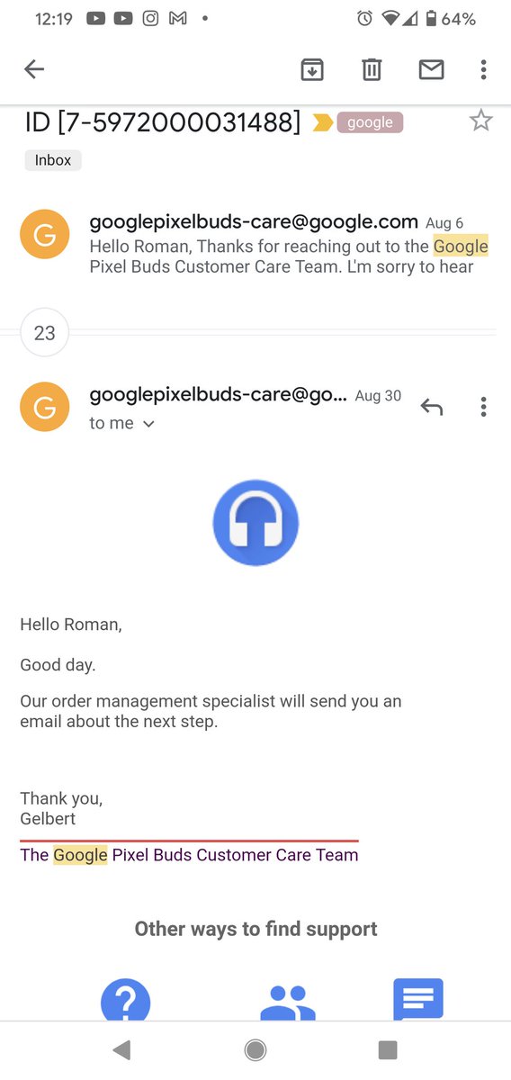rstolbov's tweet photo. @madebygoogle @Google  what would it take to get my money back? The case was opened on August 6th https://t.co/gfeLyLhpJZ