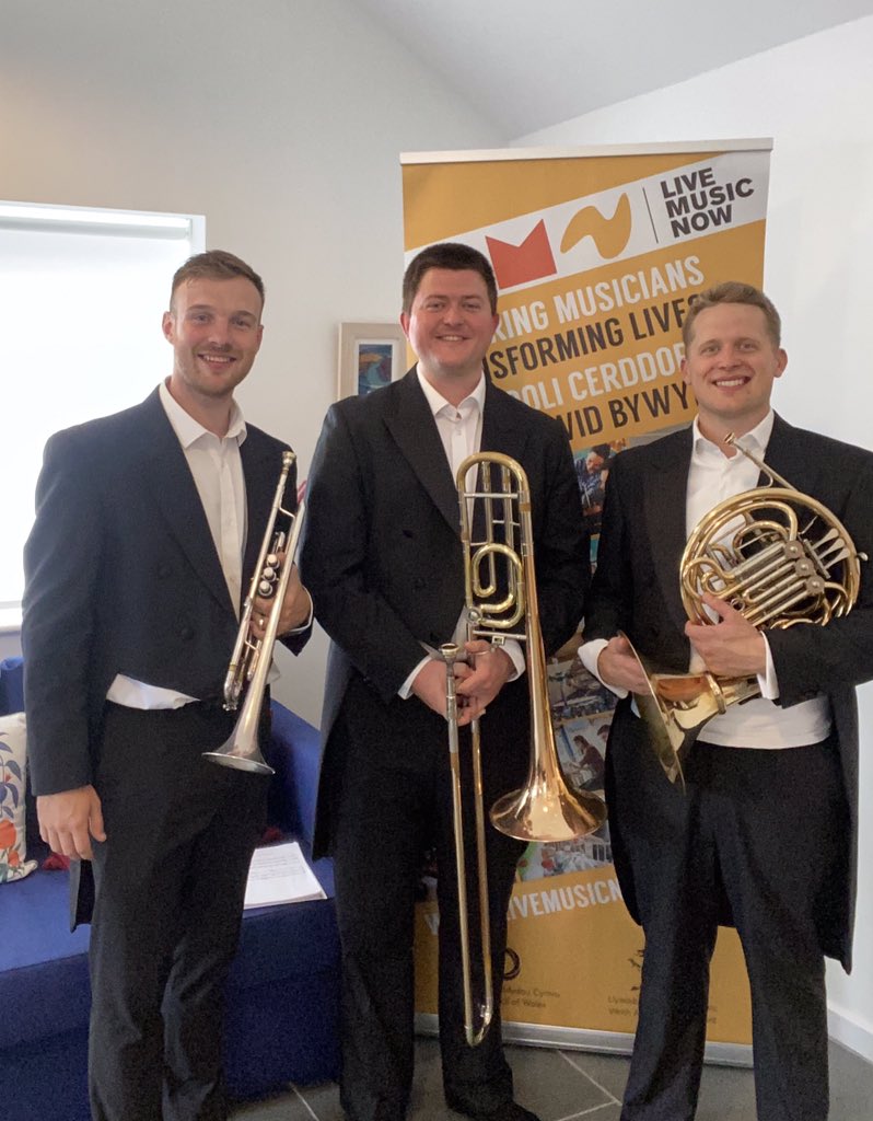BrassTrio's tweet photo. Thought we’d push the Britannia-sized boat out today for our ‘Last Night of The Proms’ themed concert for @OSJCT representing @LiveMusicNowUK. We loved our virtual Prom! Only question is… who forgot their white bow tie!? #allforone #live #brass #prom #virtualgig #brasstrio https://t.co/SMItzbHGay