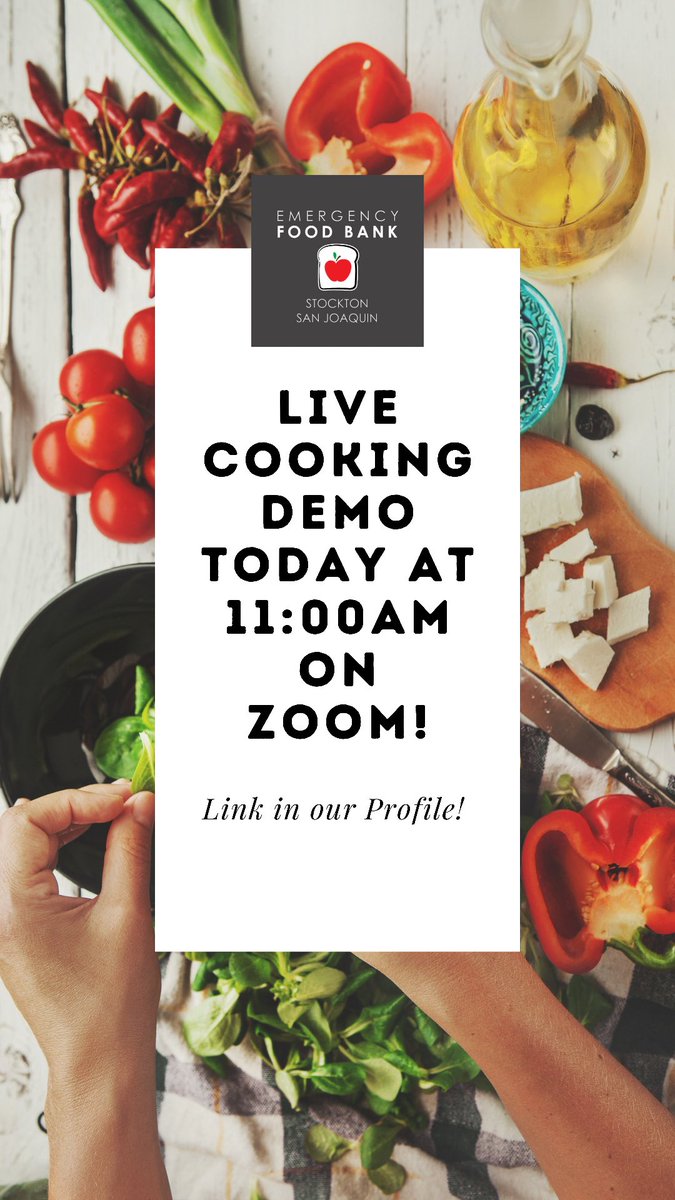 EFBFS's tweet photo. We don’t just provide the food, we provide inspiration! Live cooking demos every other Friday — tune in on Zoom. Link in social media! #cooking #livecookingdemo #eathealthy https://t.co/84WgqGvwPu