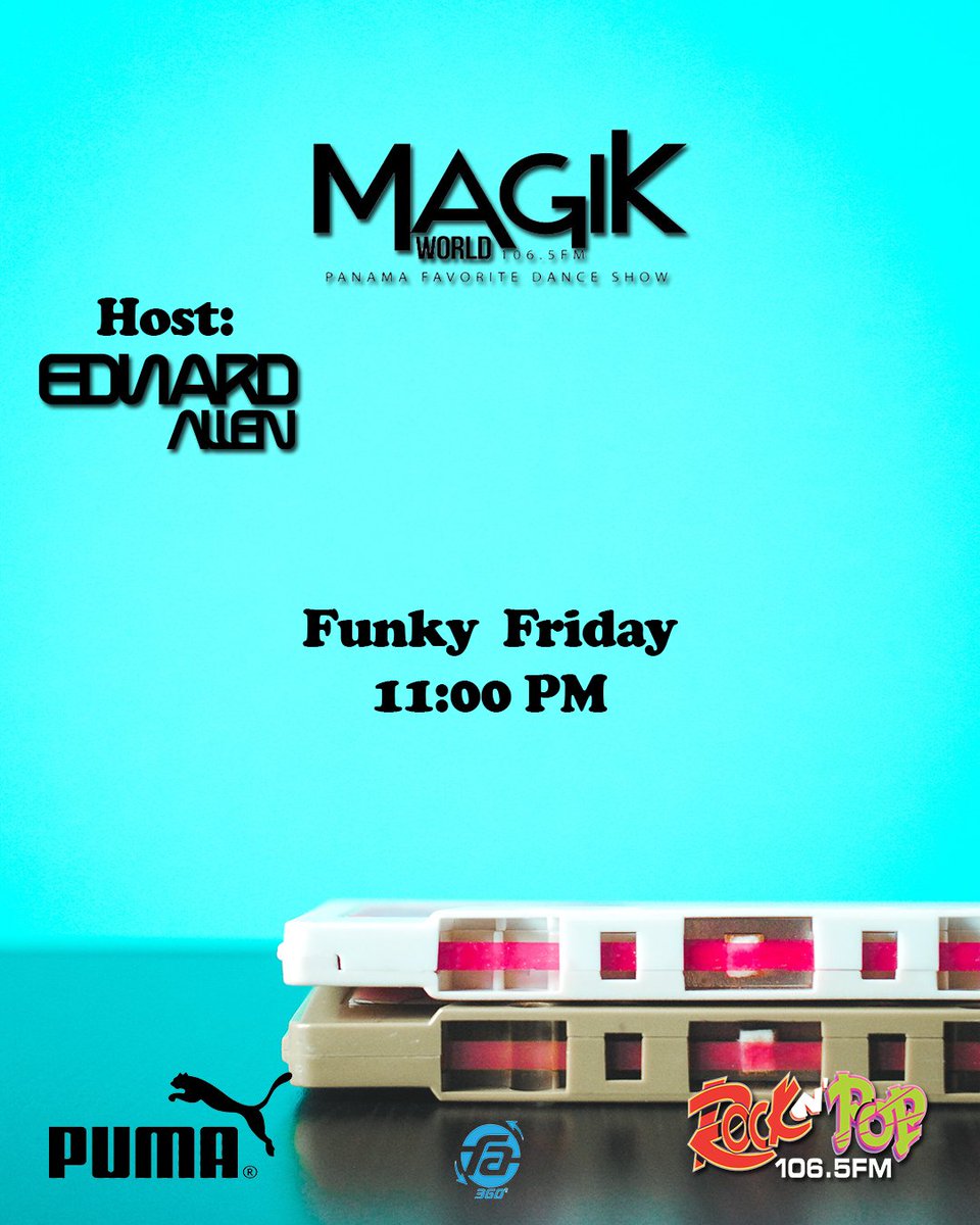 magik_world's tweet photo. Today #funkyfriday por 📻 @RocknPop1065 con @DjEdwardAllen desde las 11:00 PM
Escuchanos desde tu #smartphone con el app #FA360 tambien por https://t.co/BuWJ13kT8Y y el canal 854 de @tigopanama_
➡️ @PUMA_Panama
.
.
.
#magikworld #rocknpop #djstyle #djset #djedwardallen #funky https://t.co/eY8HY4i7tp