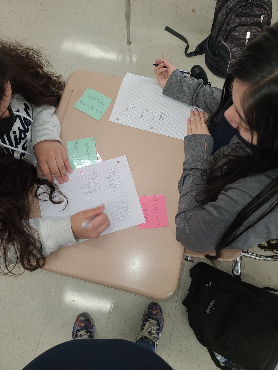 GallionDailey's tweet photo. Solving Equations speed dating! #ncmath1 https://t.co/mSg7TxT5hJ