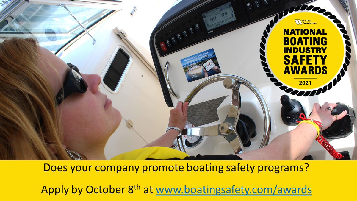 What are you waiting for?
Does your for-profit company promote boating safety programs? If you'd like to be recognized and rewarded for this, apply for the National Boating Industry Safety Awards by October 8th at boatingsafety.com/awards. #boatingsafety