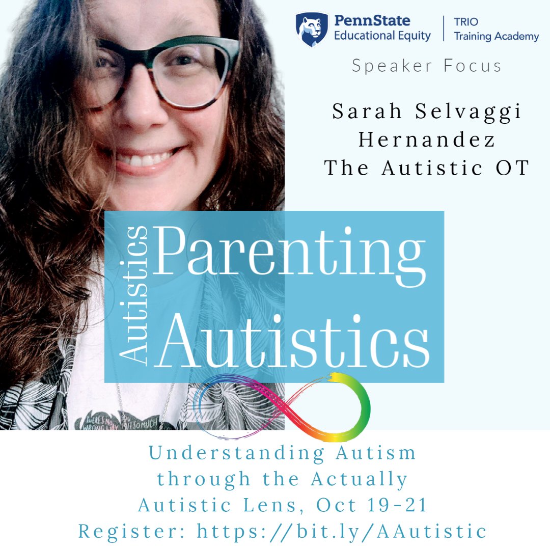TrioTraining's tweet photo. Speaker Spotlight! Join us on October 19-21 with The Autistic OT who will be presenting: Autistics Parenting Autistics at the Understanding Autism through the Actually Autistic Lens virtual conference.  

Register here: https://t.co/HNXVSoNejc https://t.co/5RP9wYMXQJ