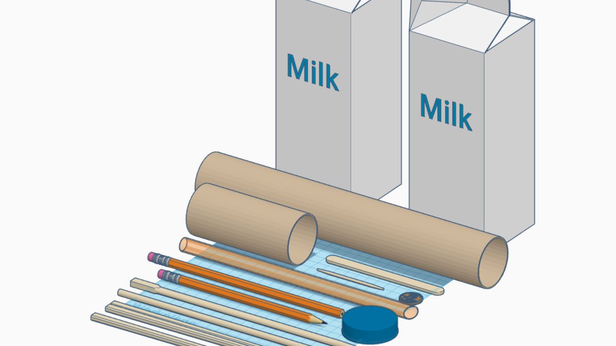tinkercad's tweet photo. You don't need a 3D printer to enjoy what #Tinkercad has to offer! Use it to mockup your projects before you make them. Check out this collection of household objects and more in the Making at home section in the shapes panel. 

https://t.co/bylEzhbobm https://t.co/jjCZ8MZ1YU