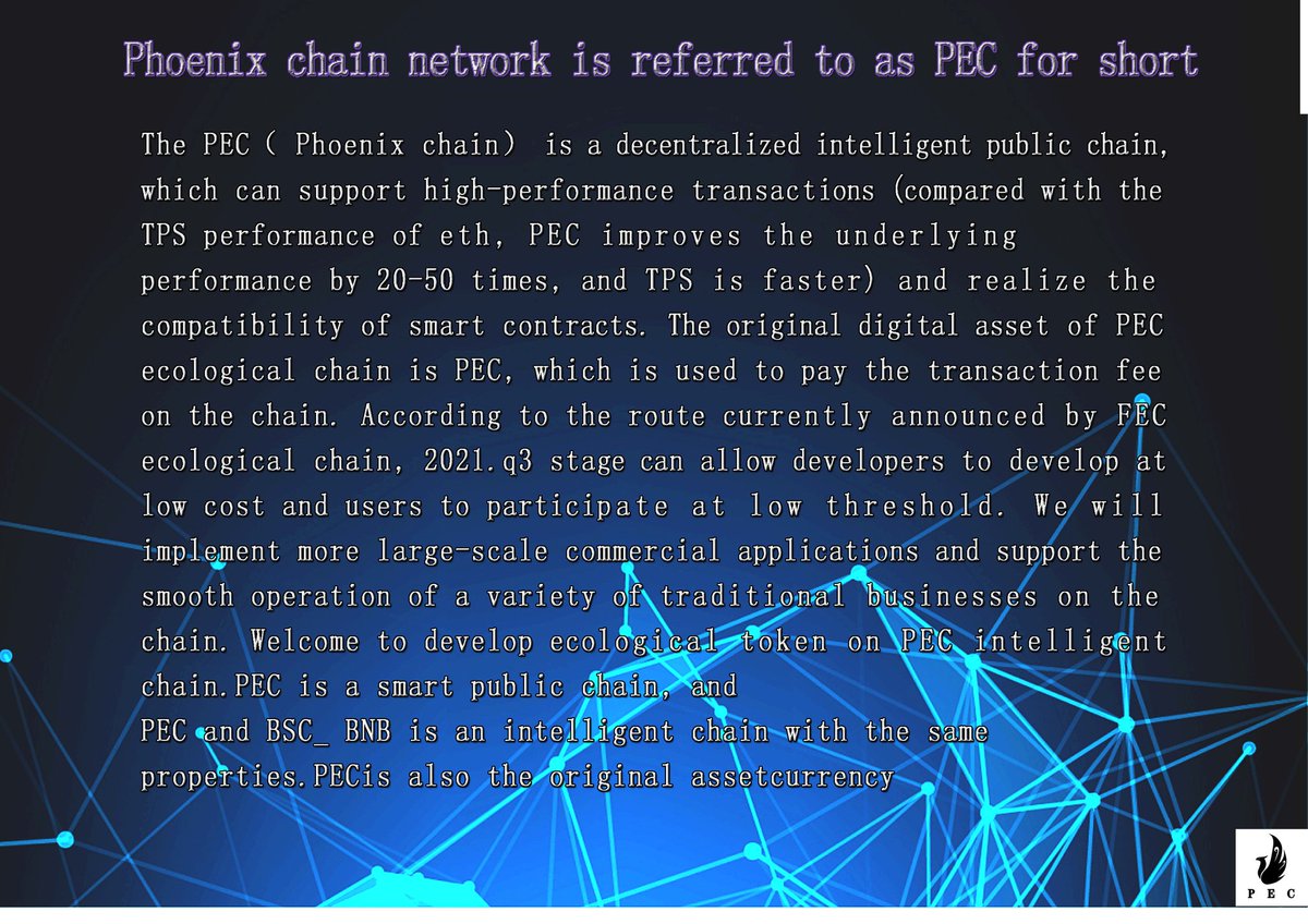 #Pie is the #pec smart chain's first ecological project. In the future, many defi financial ecology and game ecology projects will be exchanged through this pie exchange, so pie is the platform currency of DEX exchange
telegraph：t.me/phoenix_v2