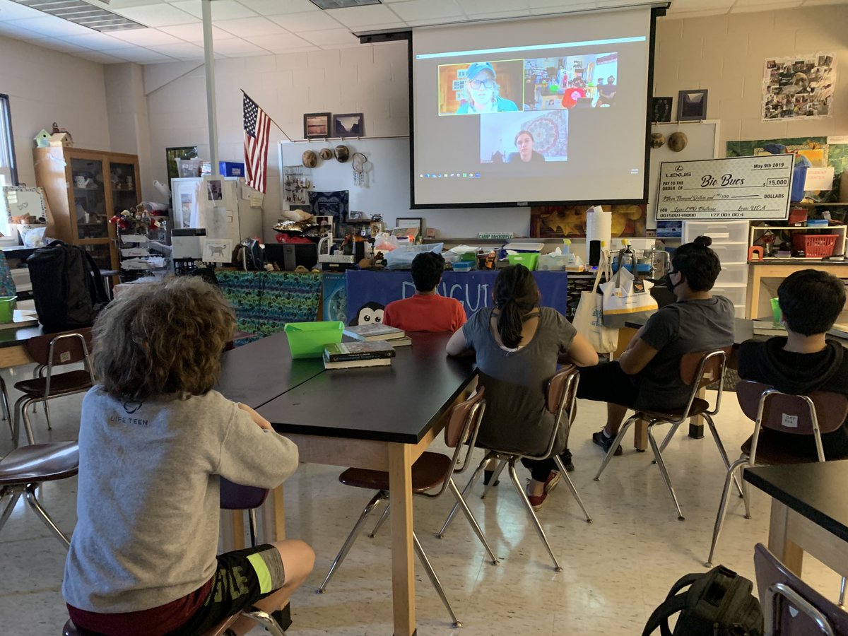 ortotter's tweet photo. #hhsSTEM #localtoglobal ⁦@MorphoInstitute⁩ ⁦@HooverSchools⁩ ⁦@HooverHighBucs⁩ STEM a freshmen, and Sr BioBucs/ Research students conferring with Morpho Institute ED about longitudinal research projects in AL and Peruvian Amazon. ⁦@Jennifer_Hogan⁩ https://t.co/M7RI2Andnk