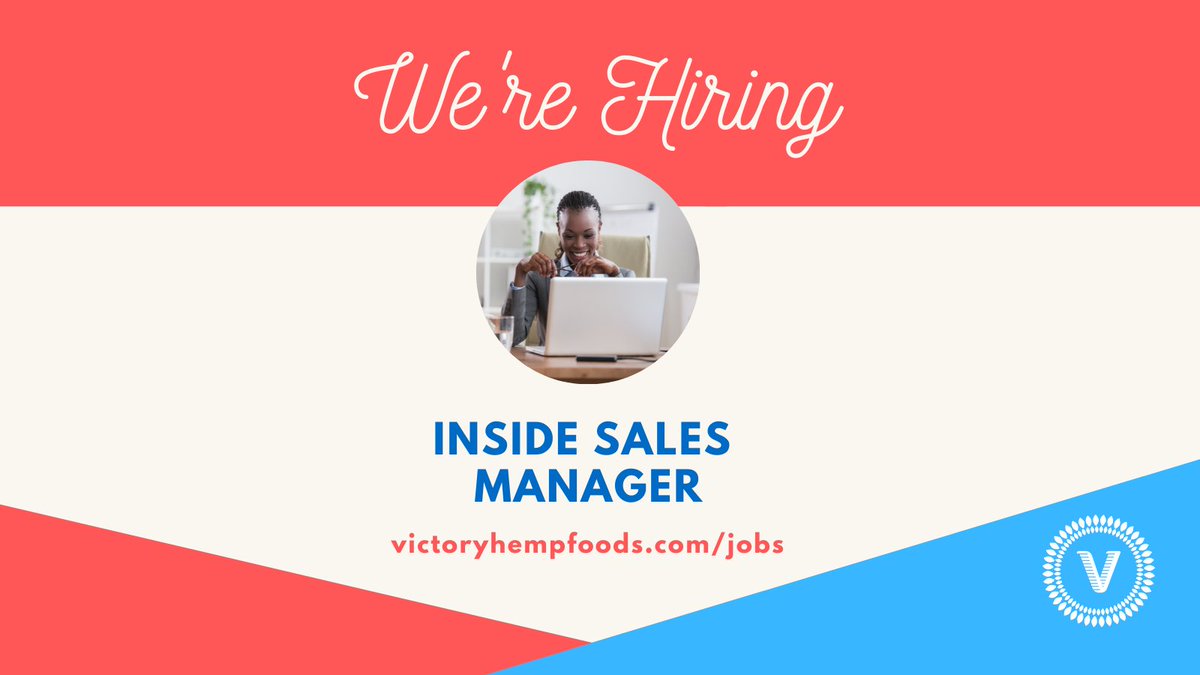 We're hiring! We're looking for an experienced Inside Sales Manager to join our team! 

To apply, visit hubs.ly/H0X2Z550

#louisvillejobs #louisvillecareers #salesjobs #salesmanager #insidesales #hemp #hempfoods #hiring #jobs #jobsearch #recruitment #careers