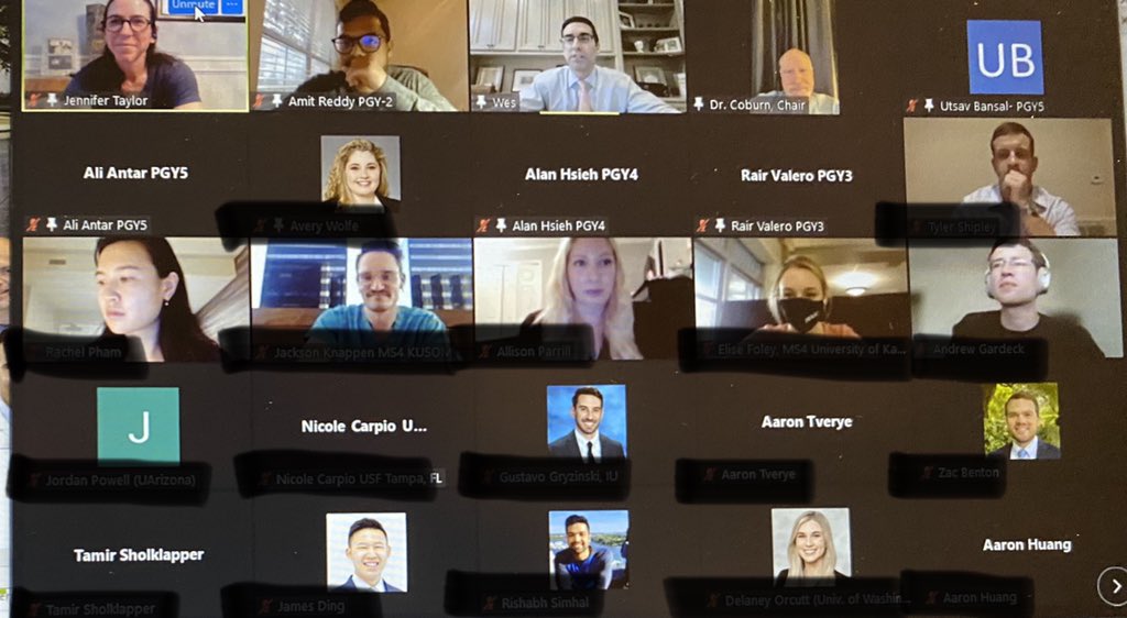 BCM Department of Urology (@bcm_urology) on Twitter photo Great turnout from prospective applicants last night!
After Drs. Coburn,Mayer & Taylor said hi and signed off
❓❓❓were fielded by
<a href="/Areddy408/">Amit Reddy, MD</a> <a href="/UtsavBansal13/">Utsav Bansal</a> <a href="/AliAntar43/">Ali Antar</a> <a href="/lowrey_kate/">Kate Lowrey, MD</a> <a href="/rairvalero/">Rair Valero</a> <a href="/JennaBatesMD/">Jenna Bates</a> Cate Ingram Alan Hsieh
Thanks for your interest in <a href="/bcm_urology/">BCM Department of Urology</a> !! Great turnout from prospective applicants last night!
After Drs. Coburn,Mayer & Taylor said hi and signed off
❓❓❓were fielded by
<a href="/Areddy408/">Amit Reddy, MD</a> <a href="/UtsavBansal13/">Utsav Bansal</a> <a href="/AliAntar43/">Ali Antar</a> <a href="/lowrey_kate/">Kate Lowrey, MD</a> <a href="/rairvalero/">Rair Valero</a> <a href="/JennaBatesMD/">Jenna Bates</a> Cate Ingram Alan Hsieh
Thanks for your interest in <a href="/bcm_urology/">BCM Department of Urology</a> !!